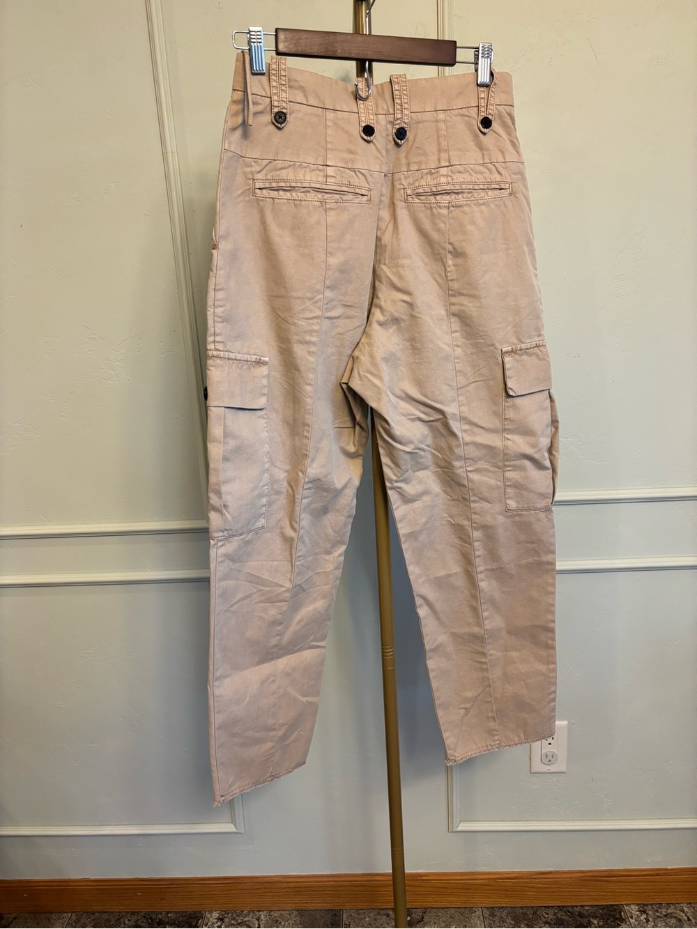 Zadig & Voltaire Cargo Pants Beige/Tan High-Rise Pilote Bord MSRP $278 - Picture 3 of 7